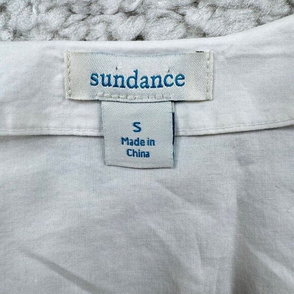 Sundance Avant Garde 3/4 Puff Sleeve Wrap Top Blouse White - Picture 4 of 9